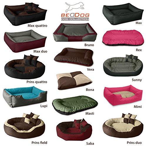 BedDog® LUPI colchón para Perro S hasta XXXL, 24 Colores, Cama para Perro, sofá para Perro, Cesta para Perro, XXL Negro/Gris