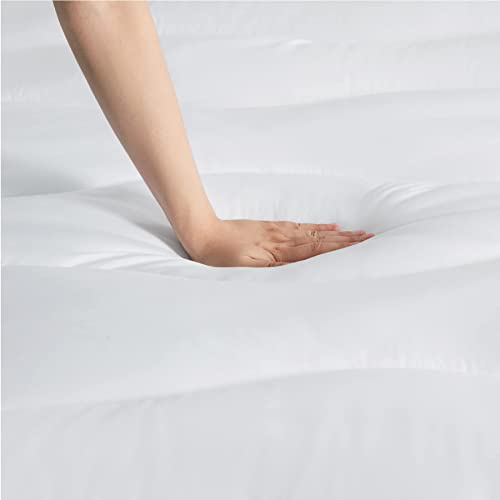 Bedsure Funda Colchon 135x190 Acolchada - Topper Colchón Cama 135 x 200 cm de Microfibra Hipoalergénico y Transpirable, Protector Colchon con Bolsillo Profundo, Grosor 4 cm