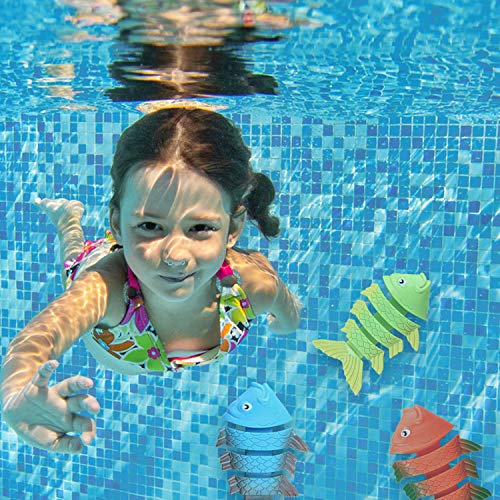 Beetest ES Juguetes Piscina Niños, 37 Unids Divertido Buceo Submarino Torpedo Anillo De Algas De Diamante Juguetes De Shell Pulpo Círculos de Buceo Medusas Palo de Buceo para Niños Niñas Piscina