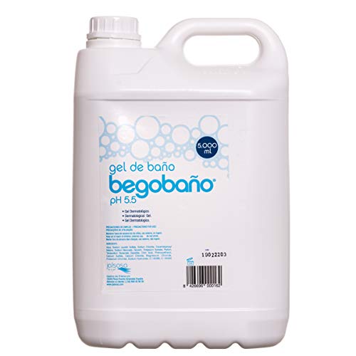 Begobaño Gel de Baño Dermatológico de Suave Aroma, formato garrafa de 5 litros.