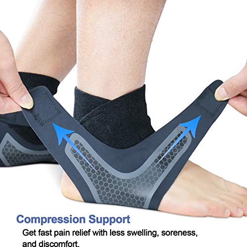 Beister 1 par de tobilleras de neopreno transpirable de compresión para hombres y mujeres, manga de pie elástica para deportes proteger, artritis, fascitis plantar, tendinitis de Aquiles, recuperación