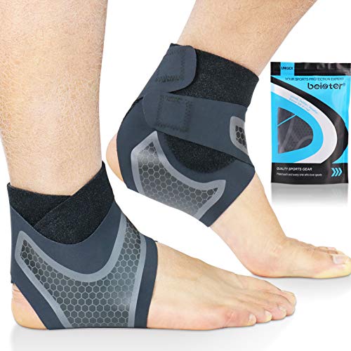 Beister 1 par de tobilleras de neopreno transpirable de compresión para hombres y mujeres, manga de pie elástica para deportes proteger, artritis, fascitis plantar, tendinitis de Aquiles, recuperación