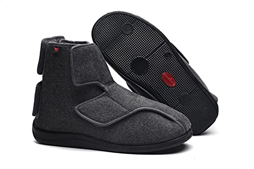 Belijer Zapatos de Salud Ajustables de Ancianos de Invierno de Ancianos para Hombres y Mujeres para Diabetes saludables para Hallux Valgus postoperatorios para podiatritis (Color : Gray, Size : 42EU)