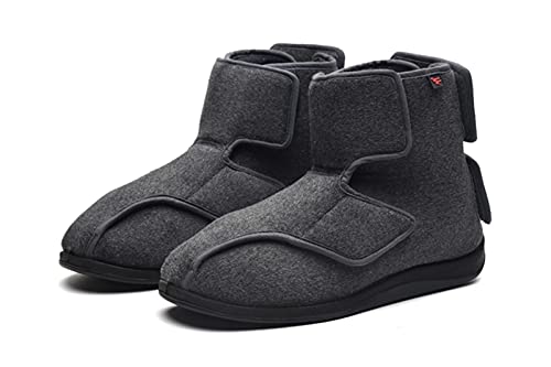 Belijer Zapatos de Salud Ajustables de Ancianos de Invierno de Ancianos para Hombres y Mujeres para Diabetes saludables para Hallux Valgus postoperatorios para podiatritis (Color : Gray, Size : 42EU)