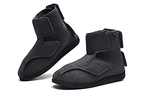 Belijer Zapatos de Salud Ajustables de Ancianos de Invierno de Ancianos para Hombres y Mujeres para Diabetes saludables para Hallux Valgus postoperatorios para podiatritis (Color : Gray, Size : 42EU)