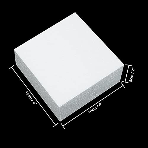 Belle Vous Bloques de Poliestireno Manualidades Cuadrados (Pack de 12) 10 x 10 x 5 cm - Corchos Blancos Manualidades para Modelado, Proyectos Escolares, Esculturas, Arreglos Florales