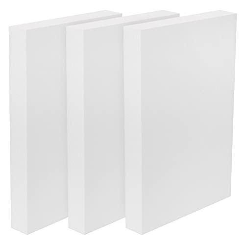 Belle Vous Bloques de Poliestireno Manualidades Rectangular (Pack de 3) 43 x 28 x 5 cm - Corchos Blancos Manualidades para Modelado, Proyectos Escolares, Esculturas, Arreglos Florales