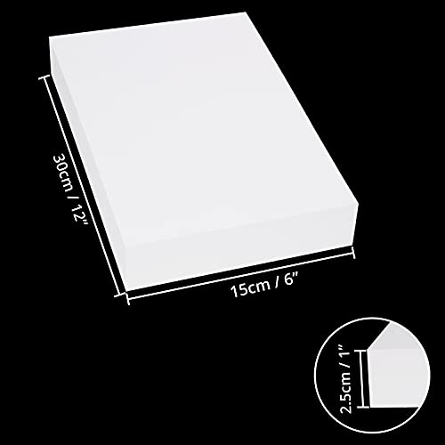 Belle Vous Bloques de Poliestireno Manualidades Rectangular (Pack de 6) 30 x 15 x 2,5 cm - Corchos Blancos Manualidades para Modelado, Proyectos Escolares, Esculturas, Arreglos Florales