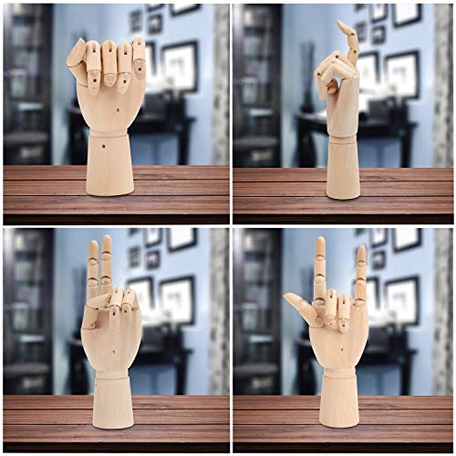 Belle Vous Mano Articulada Flexible Maniquí Mano Izquierda y Derecha (Pack de 2) 18,5 cm – Mano Movible Exhibir con Movimiento de los Dedos Maniquí Dibujo, Bocetos y Pintar – Soporte para Joyas