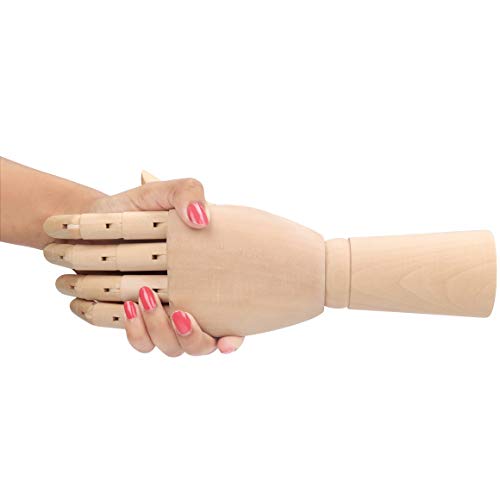 Belle Vous Mano Articulada Flexible Maniquí Mano Izquierda y Derecha (Pack de 2) 30 cm – Mano Movible Exhibir con Movimiento de los Dedos Maniquí Dibujo, Bocetos y Pintar – Soporte para Joyas