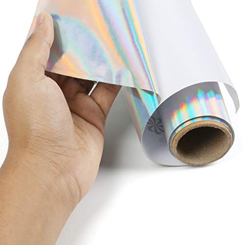 Belle Vous Papel Holografico Rollo Vinilo Autoadhesivo (Pack de 2) 1,5 m x 30 cm - Papel Vinilo Ópalo Permanente Arcoíris para Manualidades, Carteles, Álbum de Recorte, Silhouette Cameo, Calcomanía