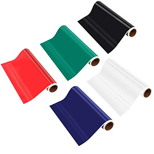 Belle Vous Rollo Vinilo Adhesivo Rojo, Blanco, Verde, Azul y Negro 30 cm x 3 m - Vinilo Autoadhesivo Permanente para Manualidades, Álbum de Recorte, Silhouette Cameo, Troquelado, Calcomanía Vehículo