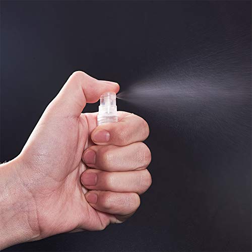 BENECREAT 30 Pack 5ml Botella Cristal de Spray Transparente Vacía de Aerosol de Niebla Botella Rellenable Conveniente para Aceites Esenciales, Productos de Belleza Orgánicos