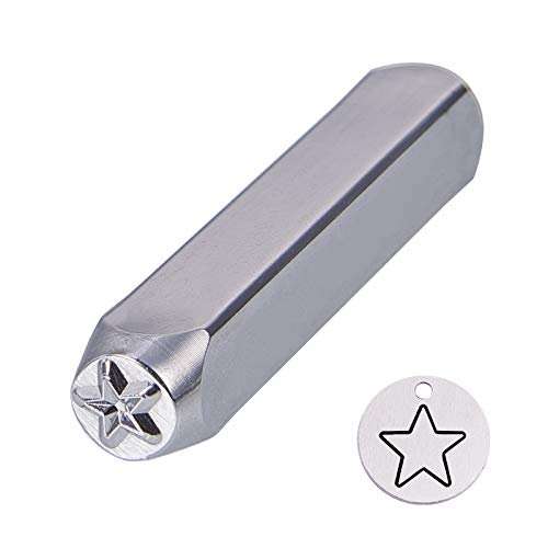 BENECREAT 6mm 1/4" Herramienta de Estampado de Dibujo,Sello de Metal Sellos de Perforado Puzones para Estampado de Patrones sobre Joyería,Metal, Madera y Cuero