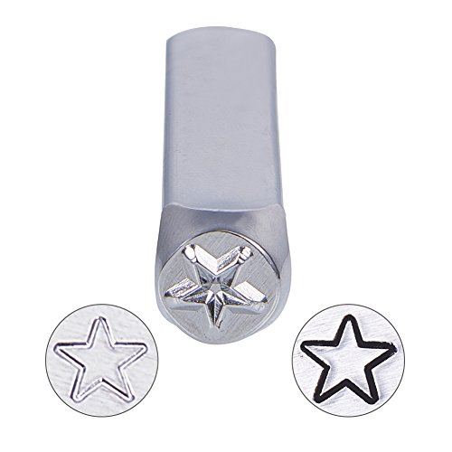 BENECREAT 6mm 1/4" Herramienta de Estampado de Dibujo,Sello de Metal Sellos de Perforado Puzones para Estampado de Patrones sobre Joyería,Metal, Madera y Cuero