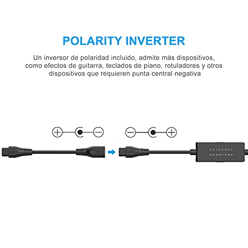 BERLS 12W DC Adaptador de Fuente de Alimentación, Transformador 5v 6v 7v 8v 9v 10v 11v 12v 13v 14v 15v 16v 17v 18v 19v 20v para Cámara CCTV, Enrutadores, Tiras LED, Altavoces, Radio, Tablet, Kindle