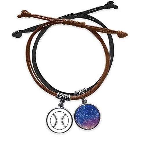 Bestchong Baseball Sport Line Dibujo Patron Pulsera Cuerda Mano Cadena Cuero Cielo Pulsera