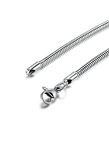 Besteel 3 MM Acero Inoxidable Pulsera Serpiente Cadena para Mujeres Hombres Brazalete Pulseras para Charms y Abalorios, 19CM