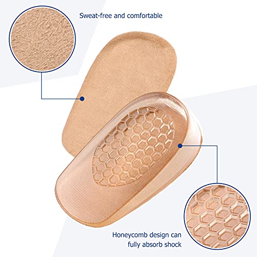 BESTOYARD Plantillas de aumento de altura invisible de 2 cm Medias plantillas para absorción de impactos Altura del talón L (albaricoque)