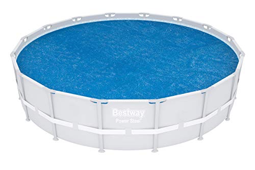 BESTWAY - Cobertor Solar para Piscina Desmontable Ø462 cm Redonda Fácil Instalación Azul Válido para Fast Set Ø549 cm, Steel Pro Ø457 cm y Power Steel Ø488 cm