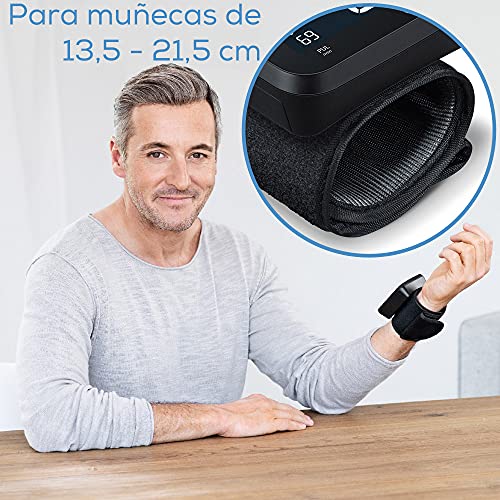 Beurer BC 54 Tensiómetro de muñeca con conexión a app, tecnología de inflado, indicador de riesgo por colores y detección de arritmias, para circunferencias de muñeca de 13,5 a 21,5 cm