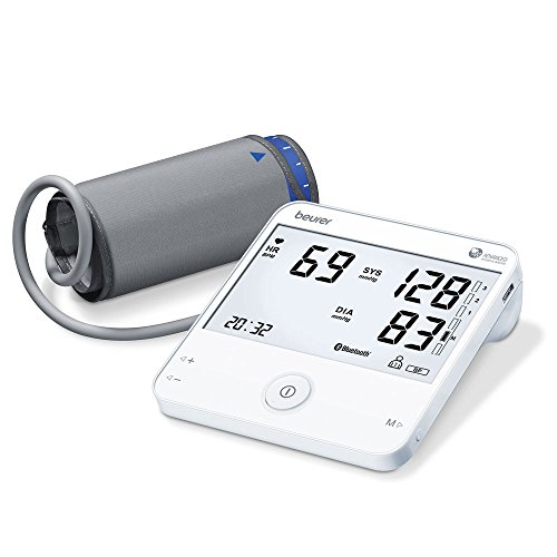 Beurer BM95 Tensiómetro de Brazo con Función ECG Bluetooth, App Cardio Expert, Gran Pantalla LCD XXL, Diseño Ultra Plano Color Blanco