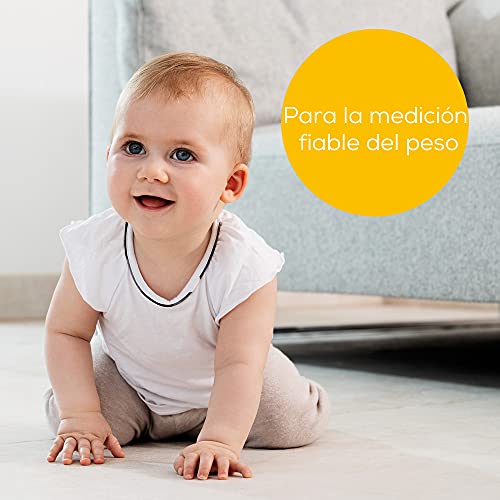 Beurer BY 80 Báscula para bebés, con superficie curvada, capacidad de 20 kg, función de tara y retención para bebés que patalean, medición y visualización en pasos de 5 g