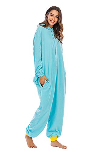 BGOKTA Disfraces de Cosplay para Adultos Pijamas de Animales One Piece Azul, S