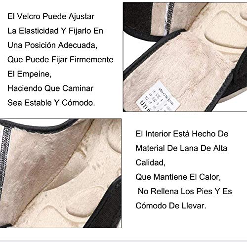 B/H Calzado OrtopéDico Ajustable para Artritis,Anciana Madre papá Zapatos Zapatos diabéticos-Terciopelo Negro Plus_38,Zapatillas DiabéTicas Ajustables