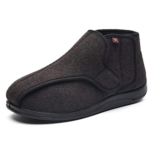 B/H por casa Zapatos Diabéticos Respirable,Zapatos para pie diabético, pies hinchados y pies gordos, Zapatos Ajustables-Brown_41,Zapatos diabéticos para Hombre