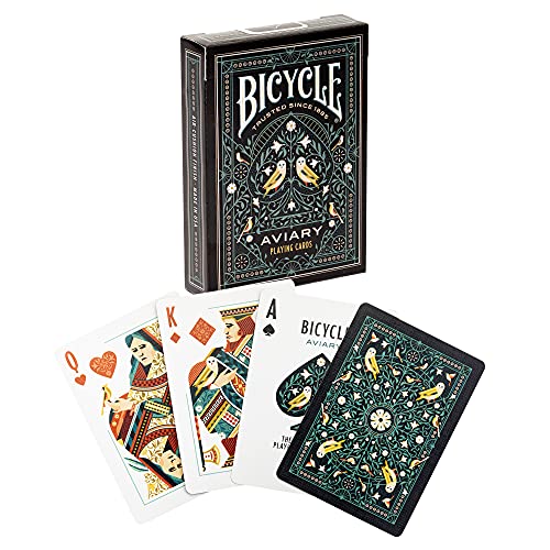 Bicycle Tiny Aviary - Baraja de Cartas de colección, Magia y cardistry. Diseño de Naipes Especial con Motivos de Aves. Tamaña Poker Standar 62 x 88.