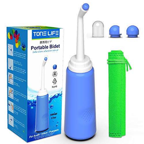 Bidé de viaje – 500 ml botella portátil de bidé para tratamiento posparto perineal cuidado de hemmoroides – limpieza para mamá después del nacimiento – limpieza de agua dulce –Bidé de mano para viajar