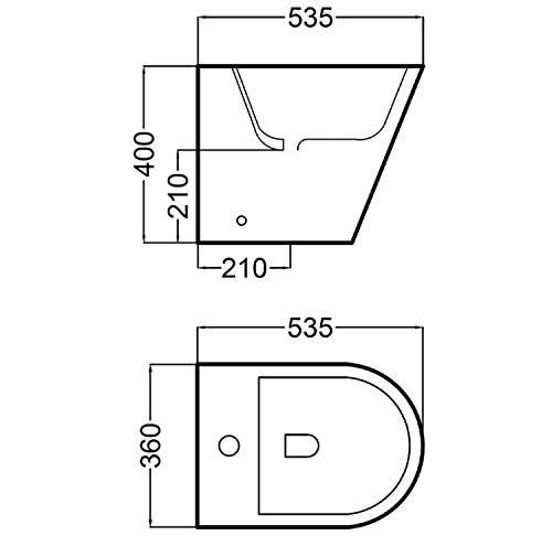 Bidet a Suelo de Baño Moderno - Cerámico Blanco a Juego con inodoro Redondo -Sin tapa y Fácil Limpieza (Bidet)