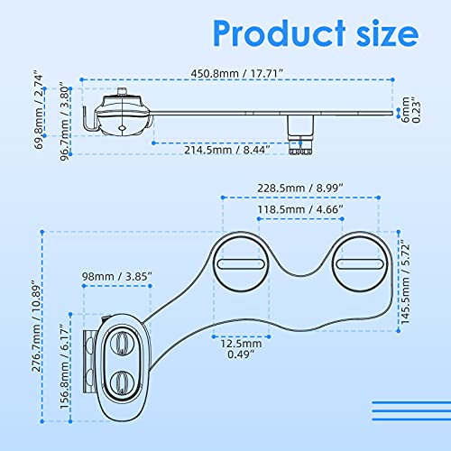 Bidets Bidet - Limpiador de baño con agua fría, boquilla autolimpiadora para bidé y pulverizador de bidé no eléctrico de doble botón, con soporte para teléfono móvil