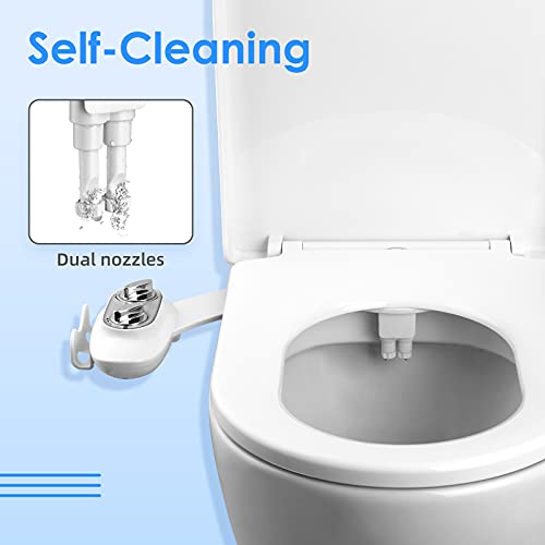 Bidets Bidet - Limpiador de baño con agua fría, boquilla autolimpiadora para bidé y pulverizador de bidé no eléctrico de doble botón, con soporte para teléfono móvil