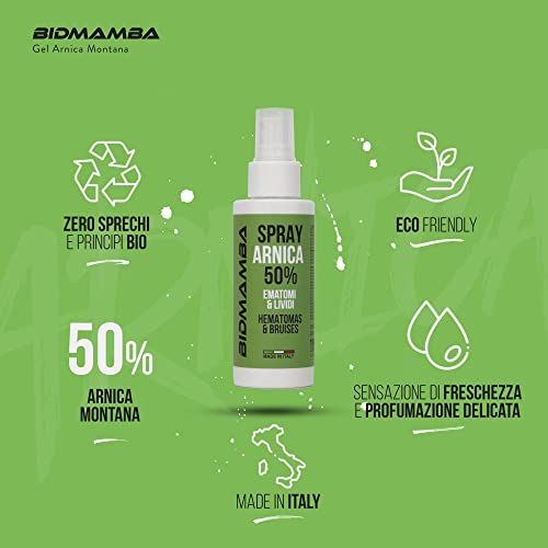 BidMamba Spray Arnica 100ml | Spray Crema Arnica Anti Inflamatoria, Crema Dolores Musculares Y Articulaciones, Relajante Muscular Dolor De Espalda, Arnica Crema Masaje Fisioterapia Dolor Espalda