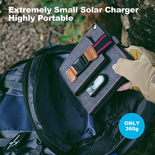 BigBlue 14W Cargador Solar Plegable con 1 USB Puerto, Tamano como Billetera y IPX4 para Actividad al Aire Libre