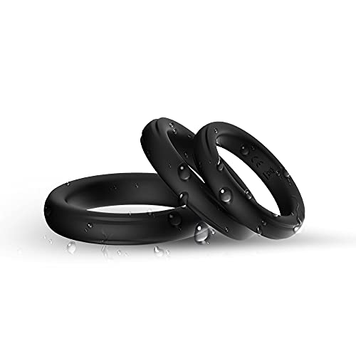 BIGH Pack x3 Anillo hombre - Anillos masculino silicona - Aro dureza