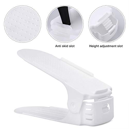 BIGLUFU Organizadores Ajustables de Zapatos con Ranuras Soportes de Calzado Apilador para Zapatos Ahorro de Espacio (Set de 10pcs)