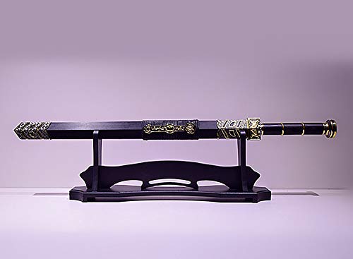 BiJun Soporte de Espada, Soporte de para Katana, Soporte de exhibición de Espada de Samurai de Montaje Wakizashi Tanto de Madera Soporte Decorativo para Espadas Negro (1 Nivel)