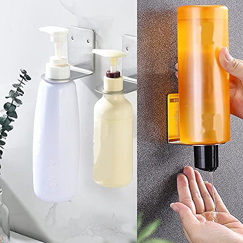 BiJun Soporte Dispensador Botellas Jabón, Soporte Bomba Montado en la Pared, Oporte de Pared,Soporte Colgar Tarros, Soporte Champú Soporte Almacenamiento, Contenedor de Loción Para Cocina, Baño