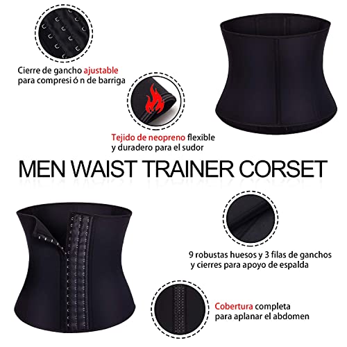 Bingrong Faja Reductora Hombre de Neopreno Faja Reductora Cinturón Lumbar Abdomen Ajustable para Deporte Fitness con Efecto Sauna