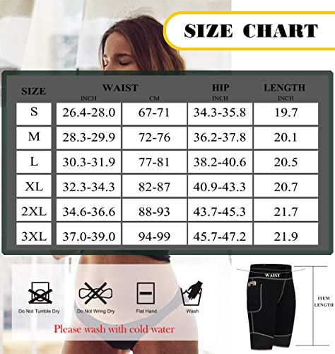 Bingrong Pantalones para Adelgazar Mujer Pantalón de Sudoración Adelgazar Pantalones Cortos de Neopreno térmicos para Ejercicio para Pérdida de Peso Deportivo (Negro, X-Large)