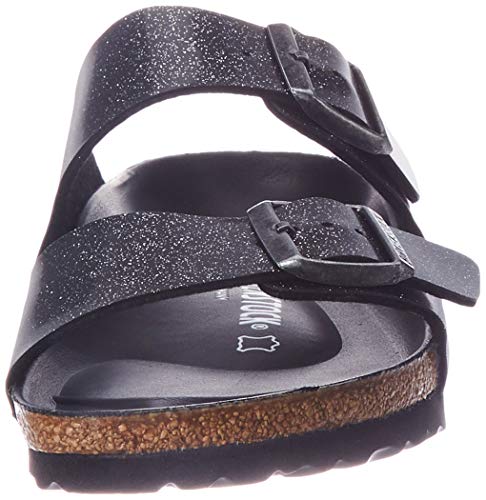 Birkenstock Sandales Arizona Birko-Flor Glitter Hex Black, Sandalia Mujer, 39 EU