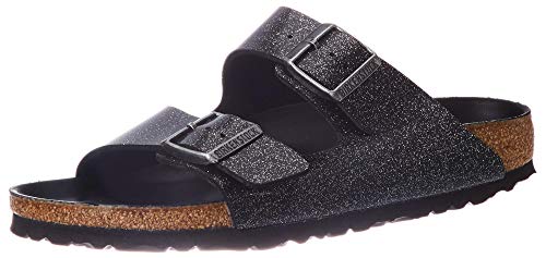 Birkenstock Sandales Arizona Birko-Flor Glitter Hex Black, Sandalia Mujer, 39 EU