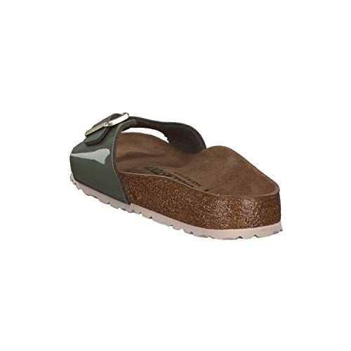 Birkenstock Schuhe Madrid Birko-Flor Lack Schmal Khaki (1013078) 41 Gruen