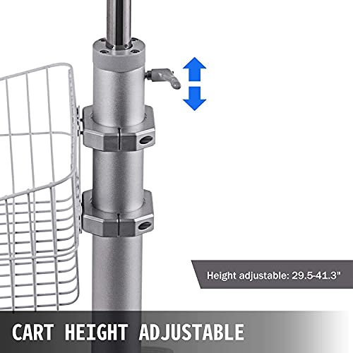 Bisujerro Carrito Móvil Carrito Medico de Acero Carrito para Sistema de Escáner de Imágenes Carrito de Servicio Medico con Cesta de Laboratorio