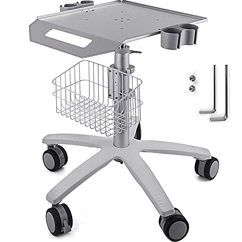 Bisujerro Carrito Móvil Carrito Medico de Acero Carrito para Sistema de Escáner de Imágenes Carrito de Servicio Medico con Cesta de Laboratorio