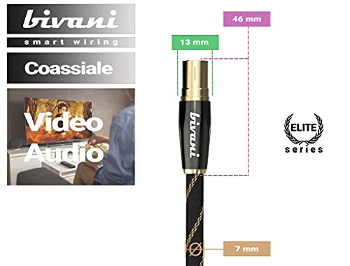 bivani Cable de antena 1 m Premium – Coaxial M/F, cable coaxial, cable de televisión, radio, DVB-T, DVB-T2, DVB-C, DVB-S, DVB-S2, DAB – FullHD, UltraHD, UHD, HDTV, TV – Serie Elite – 1 m