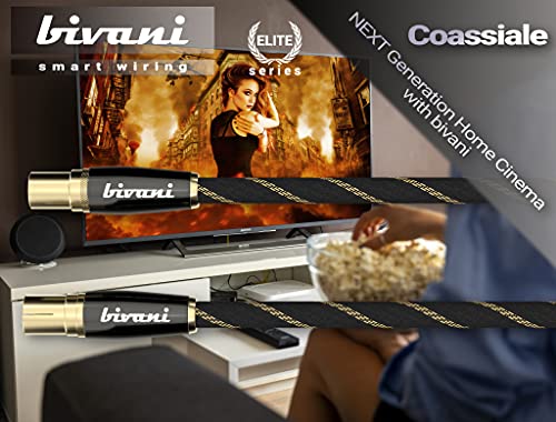 bivani Cable de antena 1 m Premium – Coaxial M/F, cable coaxial, cable de televisión, radio, DVB-T, DVB-T2, DVB-C, DVB-S, DVB-S2, DAB – FullHD, UltraHD, UHD, HDTV, TV – Serie Elite – 1 m